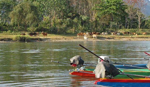Vang Vieng River and Boats